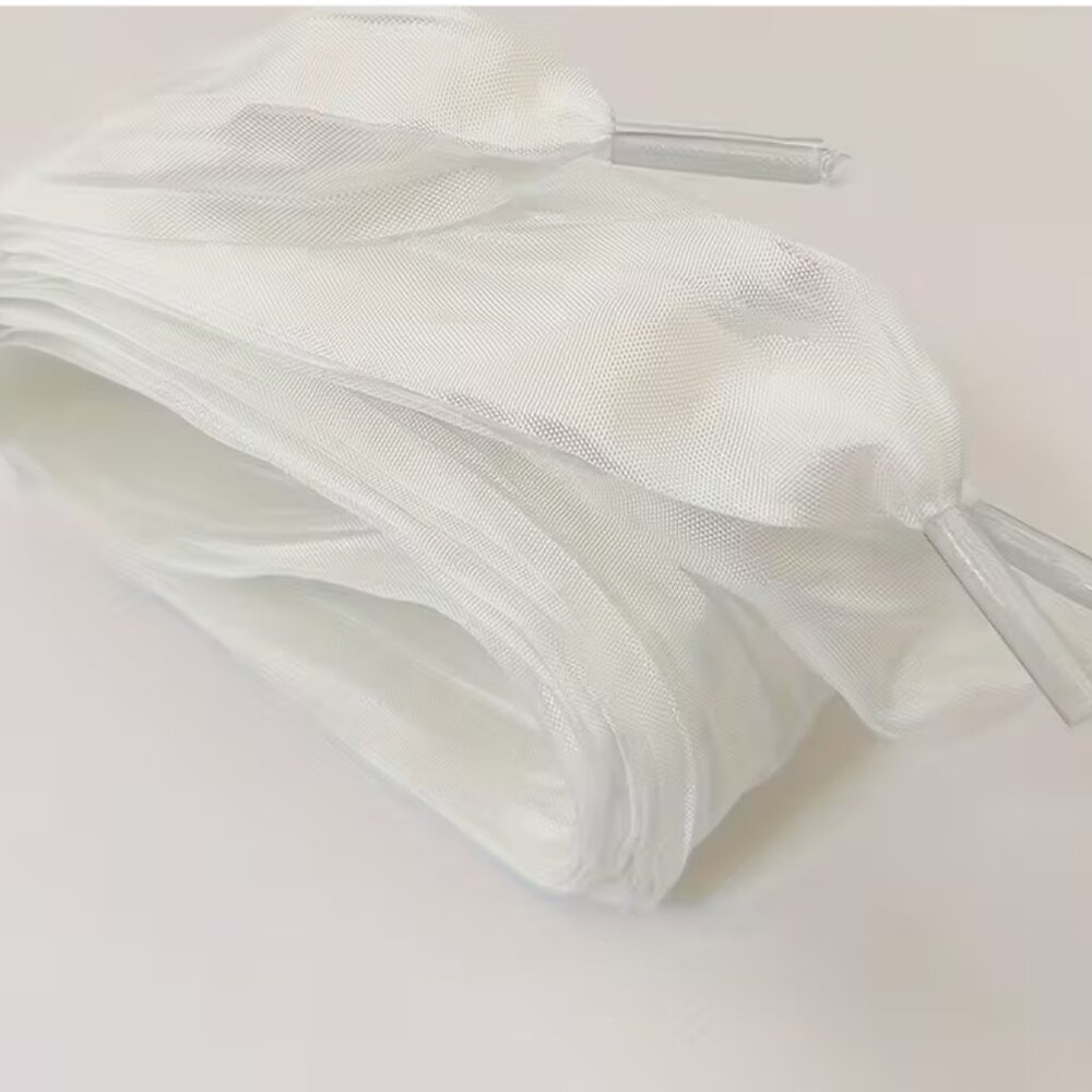 1Pair Stylish Flat Fabric Shoelaces - White
